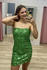 Sparkly Green Sequins Bodycon Short Homecoming Dress/Mini Dress