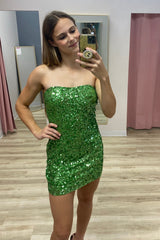 Sparkly Green Sequins Bodycon Short Homecoming Dress/Mini Dress