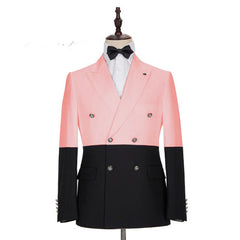 Handsome Double-Breasted Pink Blazer for Groom