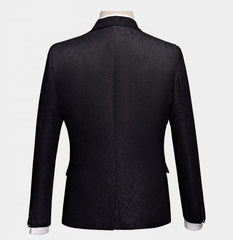 Formal Three-Piece Business Black Men's Suits Jacquard Wedding Suits
