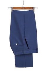 Stylish Simple Dark Blue Peaked Lapel Groomsmen Outfits