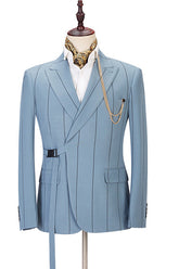 Popular Men's Wearhouse Wedding Suits with Striped Peaked Lapel