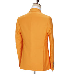 Benjamin New Arrival Orange Peaked Lapel Double-Breasted Men's Suits