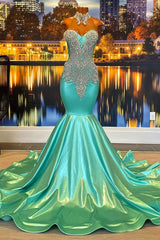 Sleeveless Beading Mermaid Slim Evening Dress