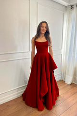 Glamorous Strapless Sleeveless Long Formal Dress With Pleated