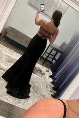 Long Black Mermaid Prom Dress with Sparkly Sequins