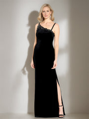Asymmetrical Sleeveless Floor-Length Mermaid/Trumpet Mother-of-the-Bride Dress with Side Split