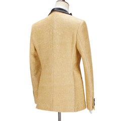 Shining Sparkly Golden Shawl Lapel Three-Piece Men's Suits for Wedding