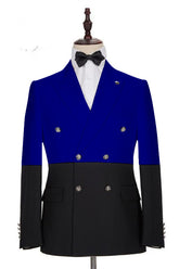 Elegant Royal Blue Double-Breasted Tuxedo Suit for Wedding