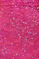 Glitter Pink Beaded Tight Sequins Short Homecoming Dress/Mini Dress