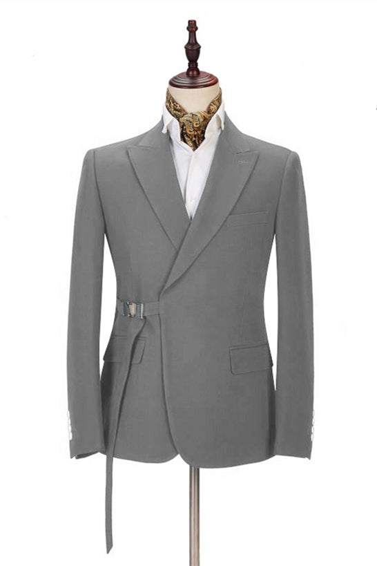 Fashion Dark Gray Best Fit Tuxedo for Wedding with Buckle Button