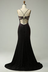Mermaid Prom Dress in Dark Purple with Lace-Up Back and Beading