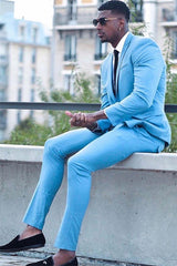 Best-Fitted Stylish Blue Two-Piece Party Man's Suit for Prom