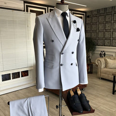 New Arrival Double-Breasted Wedding Suits with Peaked Lapel for Man