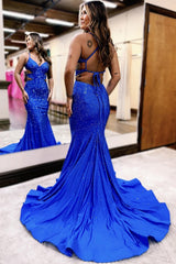 Black Glitter Spaghetti Strap Mermaid Gown with Cut-out Detail and Beaded Accents