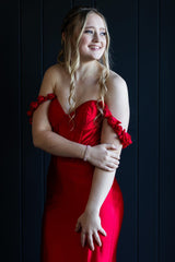 Elegant Lilac Off-the-Shoulder Satin Mermaid Corset Prom Gown