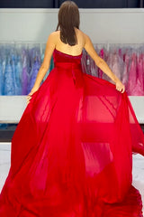 Long Velvet Prom Dress with Sparkly Red Beaded Sweetheart Mermaid Design and Slit