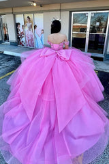 Princess Quinceanera Dress in Candy Pink with Beading and Off-the-Shoulder Tulle