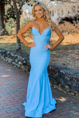 Simple Royal Blue Prom Dress with Mermaid Silhouette