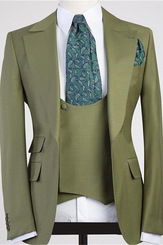 Formal Popular Three-Piece Dinner Prom Suit for Man Peaked Lapel