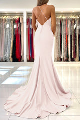 Red Spaghetti Strap Mermaid Long Evening Dress