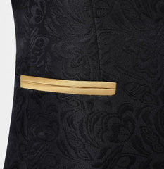 Stylish Black Two-Piece Groom and Groomsmen Suits with One Button