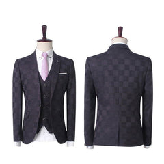 Fashion Dark Red Three-Piece Prom Tuxedo Marriage Suit for Men