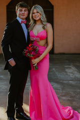 Long Backless Prom Dress with Black Spaghetti Straps and Mermaid Cut-Out