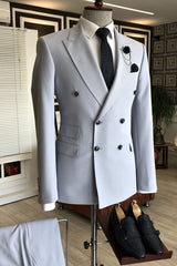 New Arrival Double-Breasted Wedding Suits with Peaked Lapel for Man