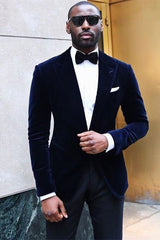 Fashion Velvet Party Bespoke Prom Suit for Man with Peaked Lapel