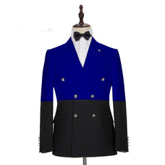Elegant Royal Blue Double-Breasted Tuxedo Suit for Wedding