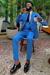 Gentle Blue with Three-Piece Designer Wedding Suits for Men