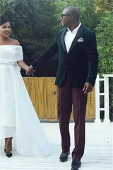 Luxury Dark Green Shawl Lapel Velvet Wedding Suits for Men