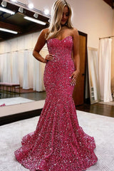 Long Mermaid Prom Dress with Sparkly Royal Blue Sweetheart Sequins