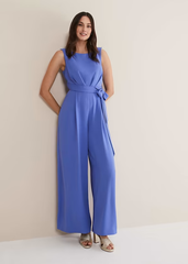 Glamorous Jewel Sleeveless Belt Customizable Jump Suit