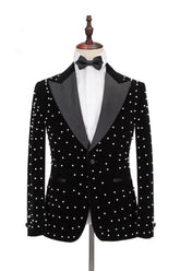 Gorgeous Casual Prom Outfits with Black Peaked Lapel for Guys