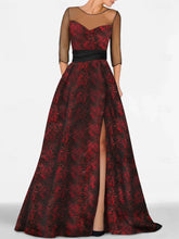 Sweetheart A-Line Princess Dresses for Mothers of the Bride & Groom Featuring Printed Flowers and a High Split