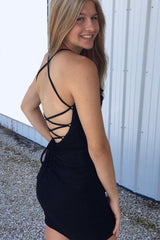 Simple Black Corset Tight Short Homecoming Dress/Mini Dress