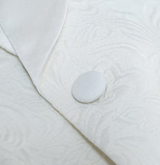 Elegant Two-Piece Shawl Lapel White Jacquard Wedding Groom Suits