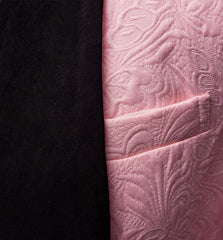 Gorgeous Pink Jacquard Three-Piece Prom Suits Men's Suits with Black Lapel