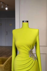 Long Sleeves High-Neck Mermaid Evening Dress