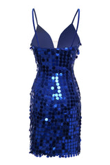 Royal Blue Sparkly Sequins Tight Short Homecoming Dress/Mini Dress
