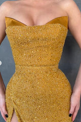 Sequins Sweetheart Mermaid Long Evening Dress With Split