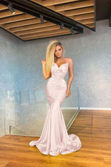 Mermaid Yellow Green Evening Dress Pleated