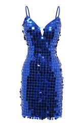 Royal Blue Sparkly Sequins Tight Short Homecoming Dress/Mini Dress
