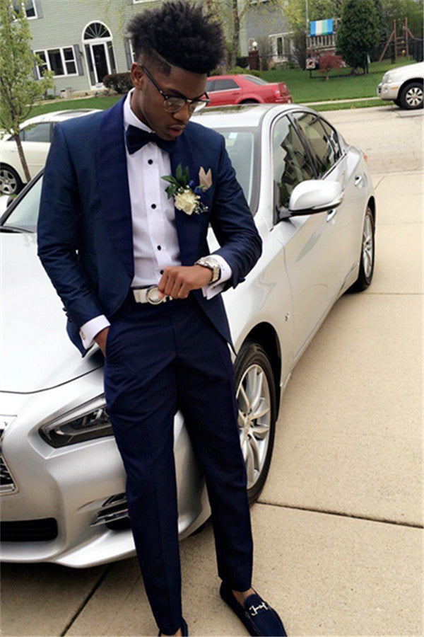 Dark Navy Stylish Two-Piece Best Wedding Suits for Men