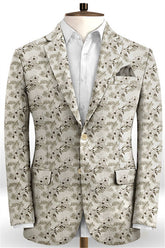 Handsome Flower Printed Two-Piece Casual Prom Outfits for Guys