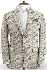 Handsome Flower Printed Two-Piece Casual Prom Outfits for Guys
