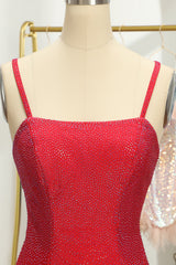 Red Sequins Lace-Up Tight Short Homecoming Dress/Mini Dress