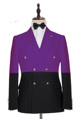 Handsome Purple Peaked Lapel Double-Breasted Wedding Tux Ideas
